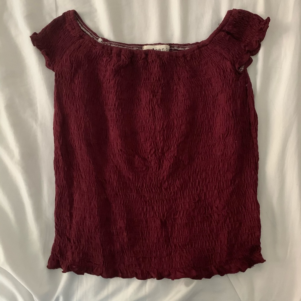 Eye Candy Shirred Ruched Crop Top in Berry